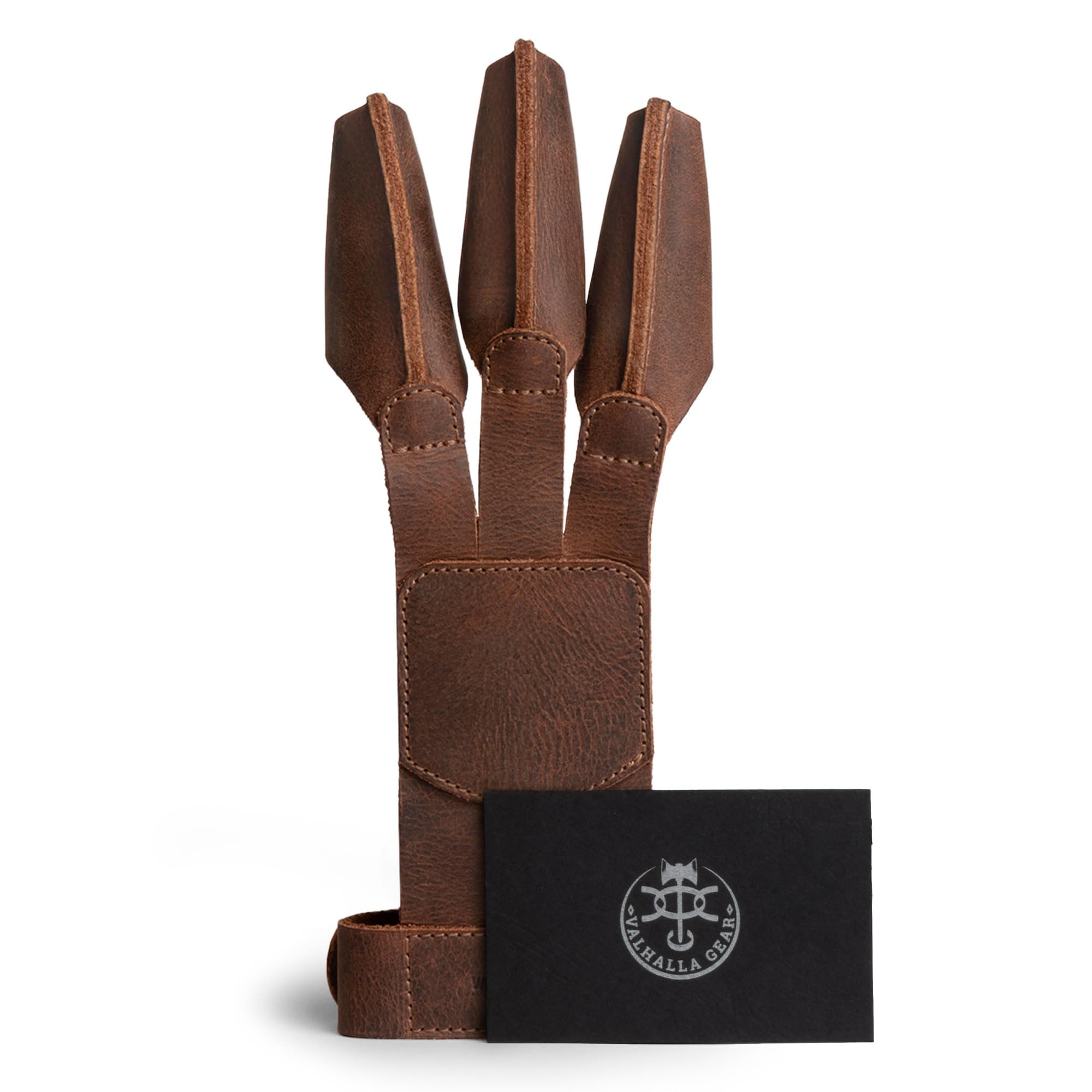 Guanto da tiro con l'arco, paramani, arco ricurvo, protezione per le dita, bersaglio per tiro, cosplay, pelle pieno fiore, accessori arcieri fatti a mano, marrone bourbon