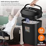 VidaTeco Déchiqueteuse de papier 14-Sheet Déchiqueteuse de coupe croisée pour le bureau à domicile, corbeille 6,6-Gallon avec US Cutter breveté & Système anti-jam, Déchiqueteuse de documents de poids lourds pour cartes de crédit, CD, Courriel & Des agrafes, ETL