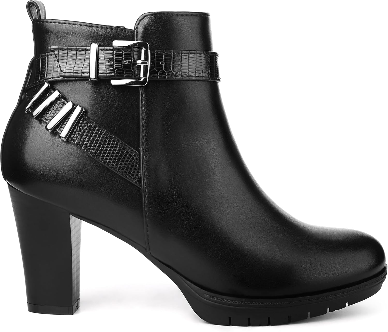 Perphy Platform Printed Strap Block Heel Ankle Booties for Women