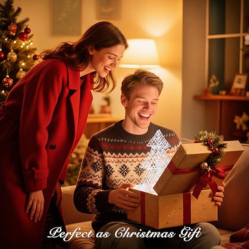 Miniatura 6 de Lámpara de árbol de Navidad, hilo de algodón enrollado, mini árbol de Navidad con luces, funciona con pilas, luz de Navidad para el hogar, lámpara