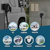Vista 7 de STRIGHT Cable de extensión para RV de 30 amperios de 100 pies, cable de extensión de alimentación para RV NEMA TT-30P macho a TT-30R hembra de alta