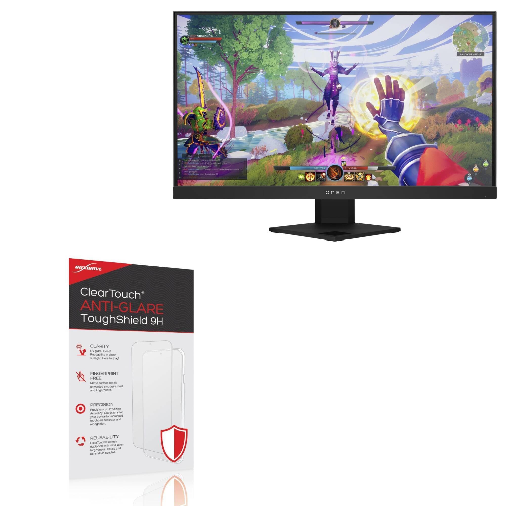 BoxWave Screen Protector Compatible With HP Omen 25i - ClearTouch Anti-Glare ToughShield 9H (2-Pack), Anti-Glare 9H Tough Flexible Film Screen Protector