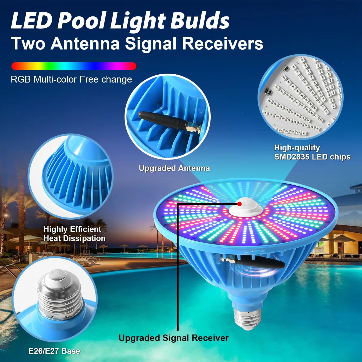 Solar Swan Pool Float LED Lights Inflatable 26 Inch Solar Powered Swan Pool Float With Color ...