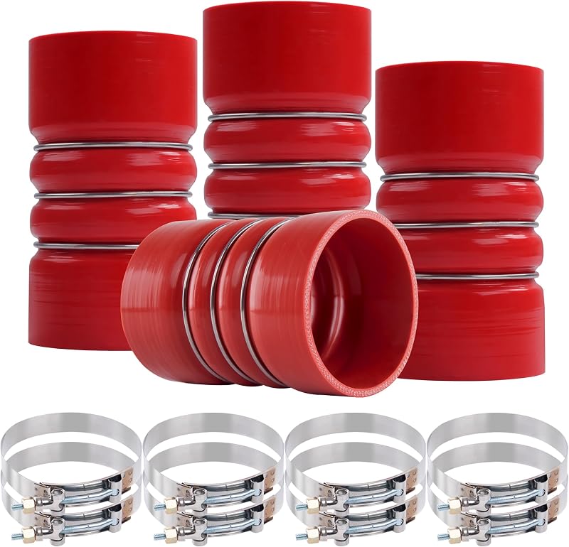 Mangote de silicone para intercooler e carga de ar Ailbiuko 3" x 6" com abraçadeiras – 4 unidades