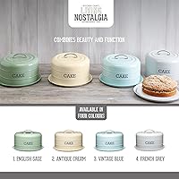 Vista 6 de KitchenCraft Living Nostalgia - Lata hermética para pasteles, 11.2 x 7.1 in, color crema antiguo