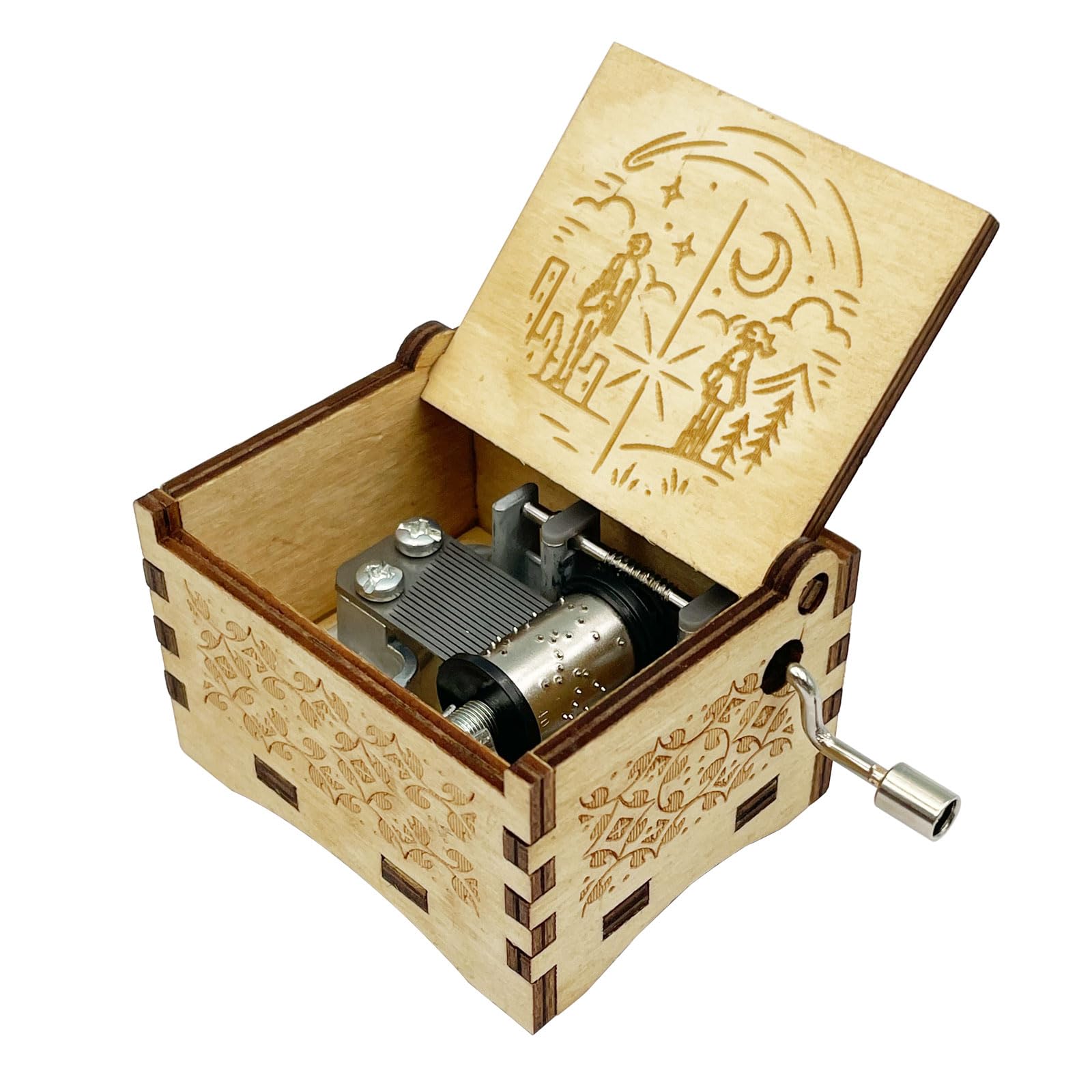 Your Zenzenzense Names - Caja de música con manivela de mano, caja musical única de madera, regalos para Navidad, cumpleaños (Zenzenzense)
