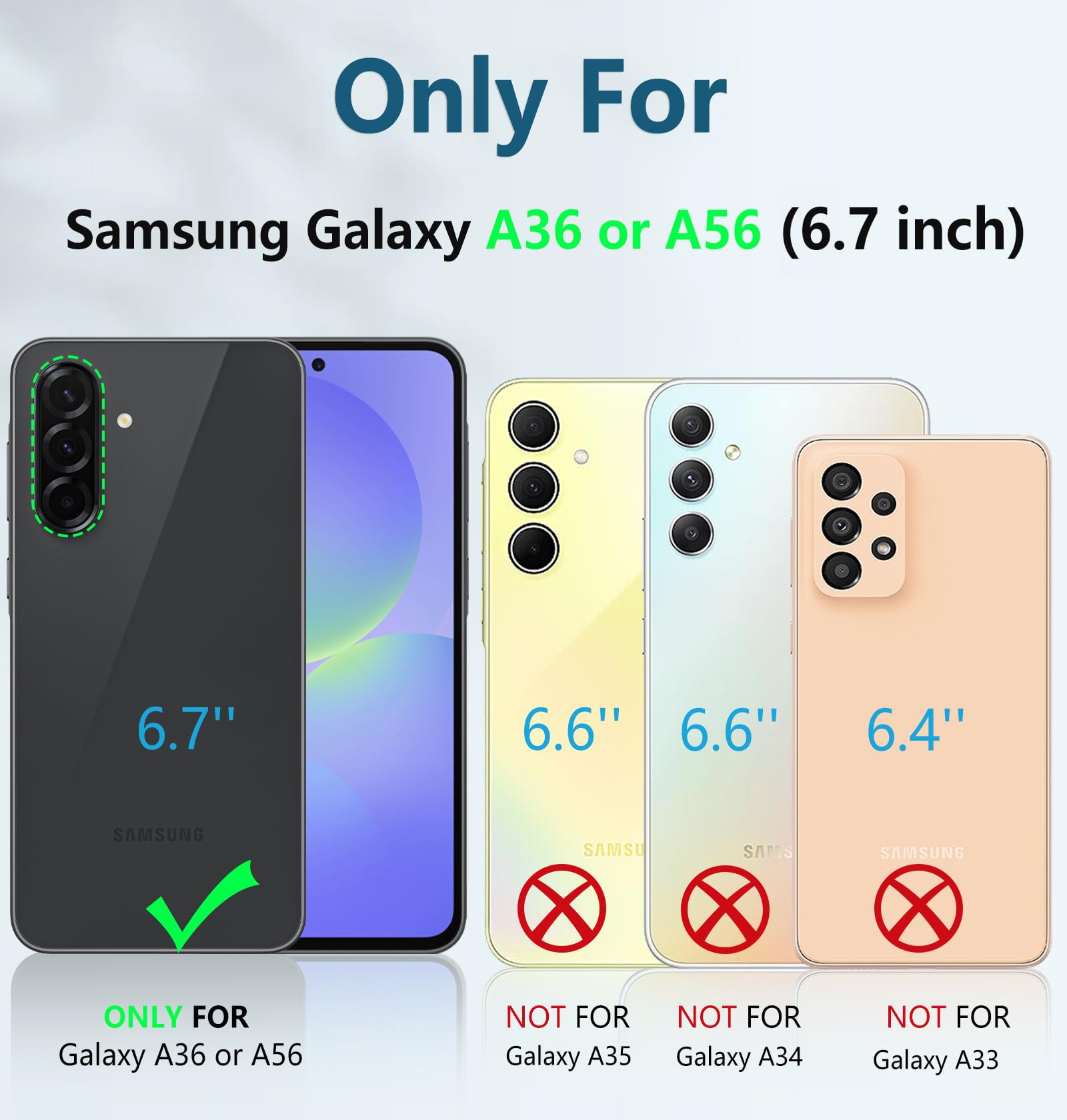 Dl3 Mobilak Crystal Clear Case for Samsung Galaxy A36/A56 (4G/5G), Military Grade Drop Protection, Transparent Protective Slim Cover - Black