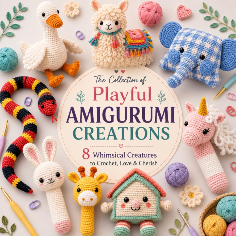 The Collection of Playful Amigurumi Creations: 8 Whimsical Creatures to Crochet Toys & Cherish