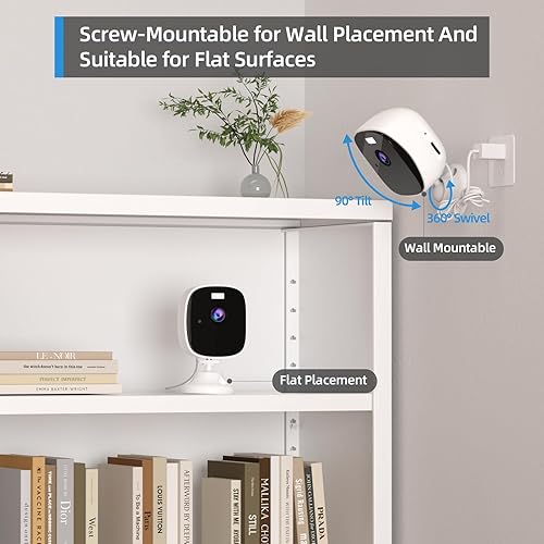 Miniatura 3 de Cámaras 2K QHD de 4MP para seguridad en el hogar, WiFi inalámbrico, sensor de movimiento, cámara de grabación continua para habitación, audio