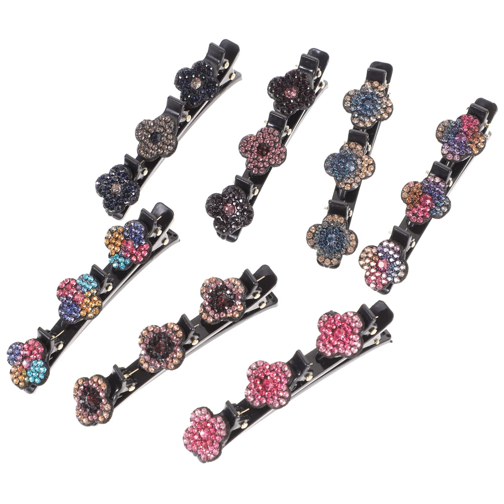 Abaodam 4er-set Haarspangen Für Frauen Geflochtene Strass-clips Haarspangen Für Mädchen Modisches Accessoire 7 Stück X 4