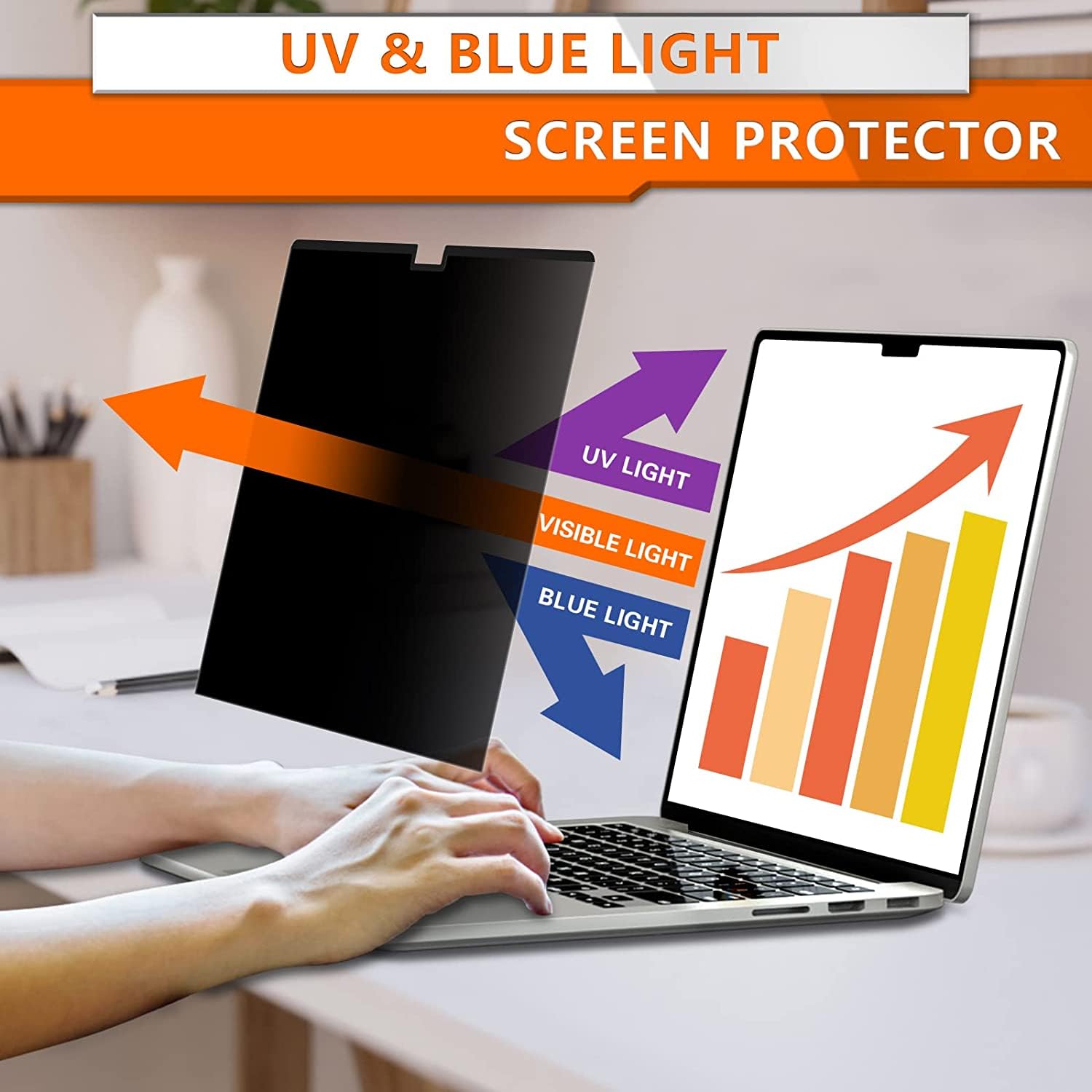 ZOEGAA Filtro Privacy per MacBook Air 15 pollici, Schermo Antispione Magnetico Rimovibile per MacBook Air 15
