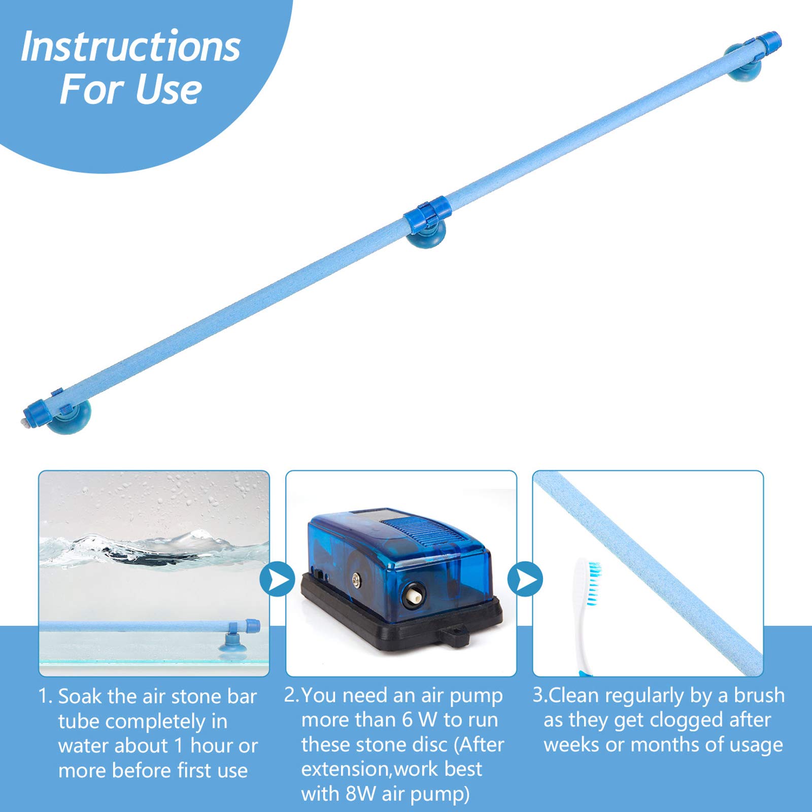 30cm Luftstein Diffusor - 2 Stück Sauerstoffstäbe Für Aquarium
