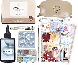 MYmamaオリジナル レジン スターターキット ミニマムセット レジン液 シリコンモールド 着色剤 LEDライト お子様・初心者 プレゼント (アクセサリーセット)