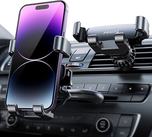 AINOPE Soporte para teléfono de coche con ranura para CD de gravedad y soporte para teléfono para coche