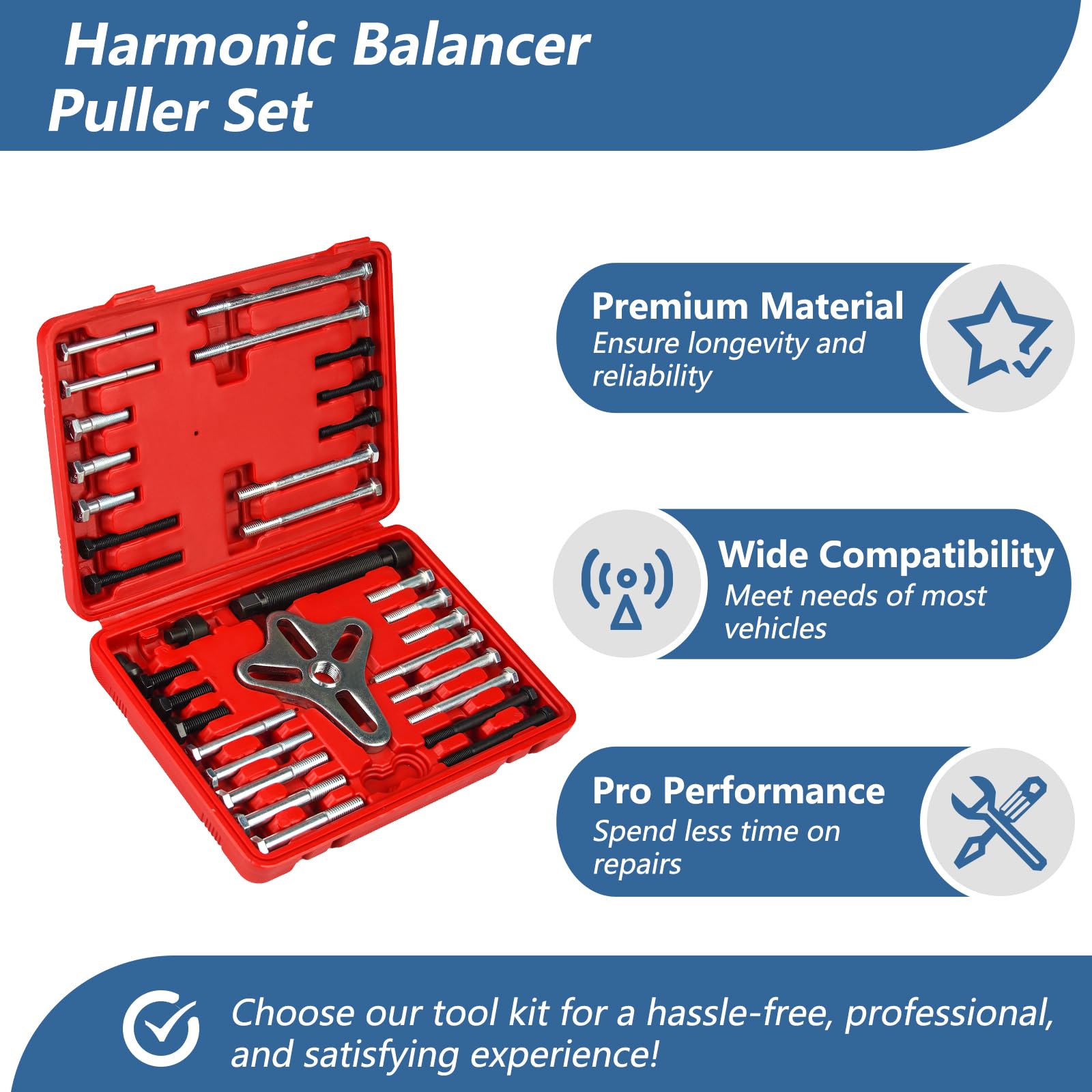 Kit Extracteur De Volant 13 Pièces - Outil Pro Pour Démonter Poulie, Volant Moteur Et Équilibreur Harmonique - Qualité Robuste