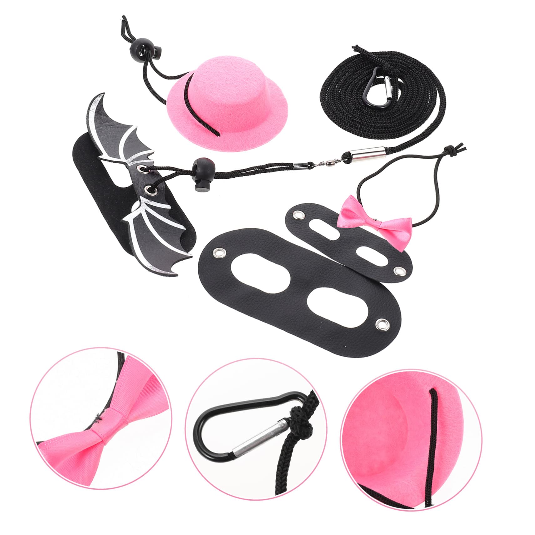 Mipcase 5juegos Correa Ajustable para Reptiles Sombrero y Pajarita Kit De Arnés para Lagartijas para Paseos Al Aire y Decoración Divertida