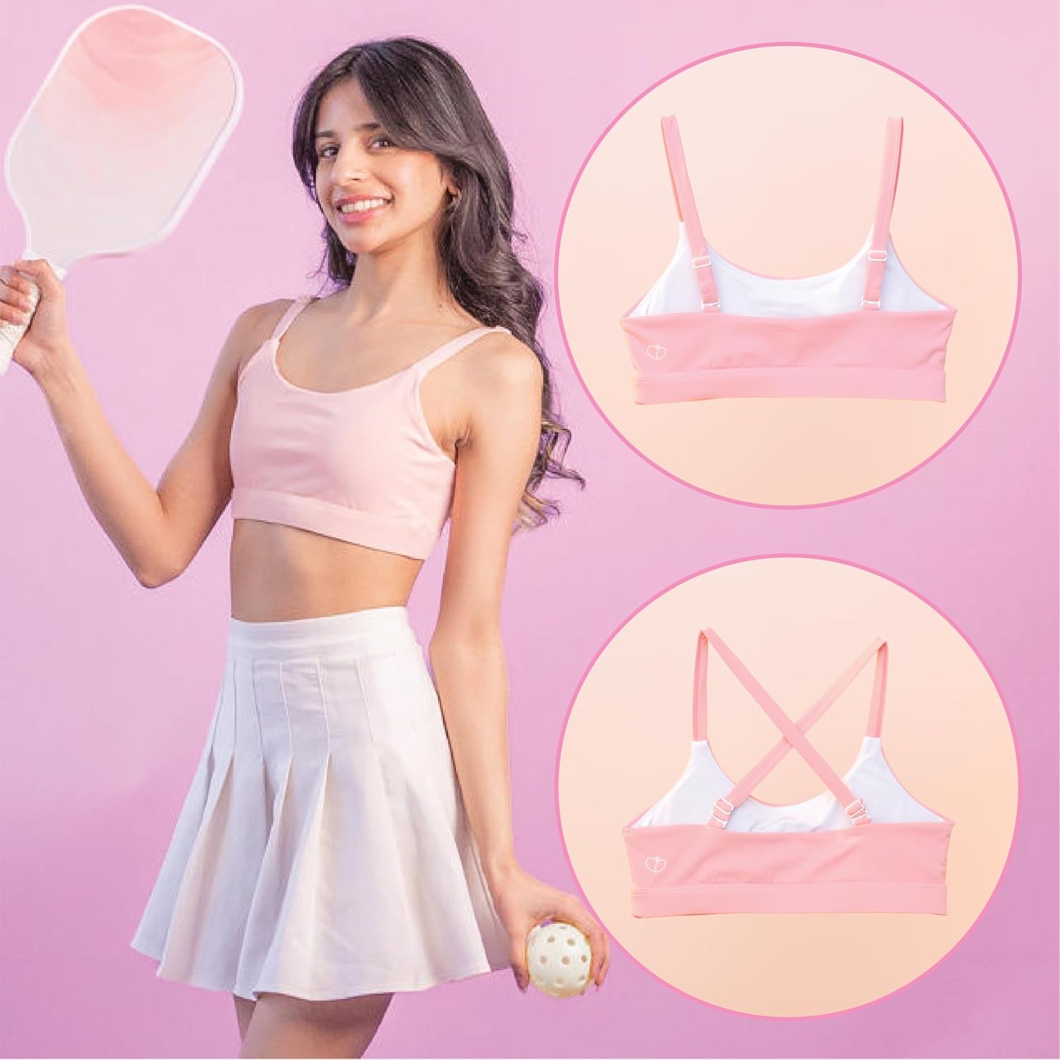 High Impact Sports Bra | Pink Sports Bra Designed For Pre-Teen Girls | Breathable Fabric, Adjustable Straps & Cups - Image 6