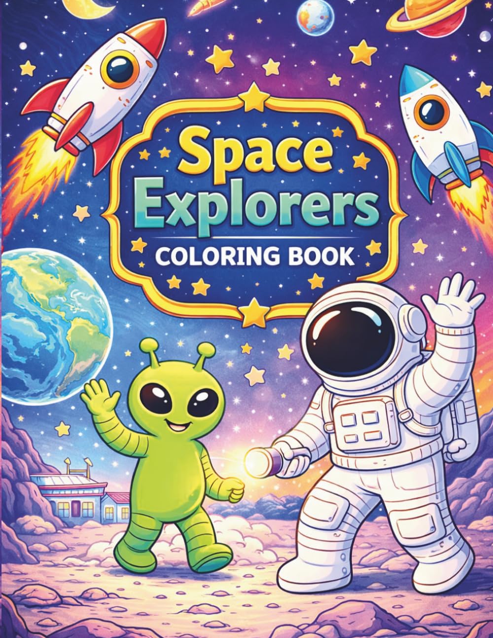 Space Explorers Coloring Book