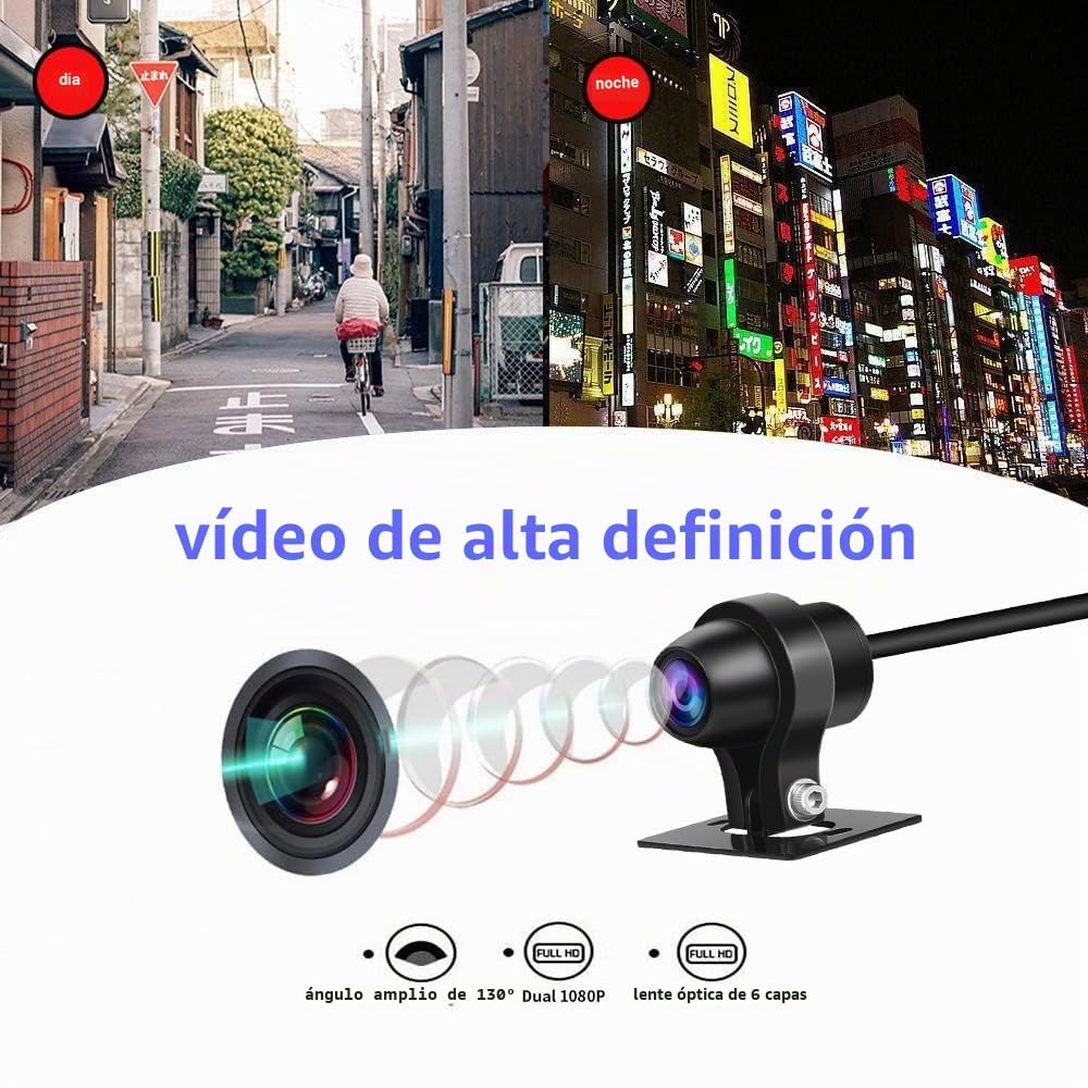 VSYSTO Motorcycle DashCam Cámara delantera y trasera 1080p de motocicleta lente impermeable de visión nocturna GPS antishock G - sensor grabación de ciclo DVR para motocicletas