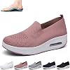 Bersauji Womens Orthopedic Sneakers, Mesh Up Stretch Platform, Fashion Sneaker, Walking Shoes, Pink 8.5