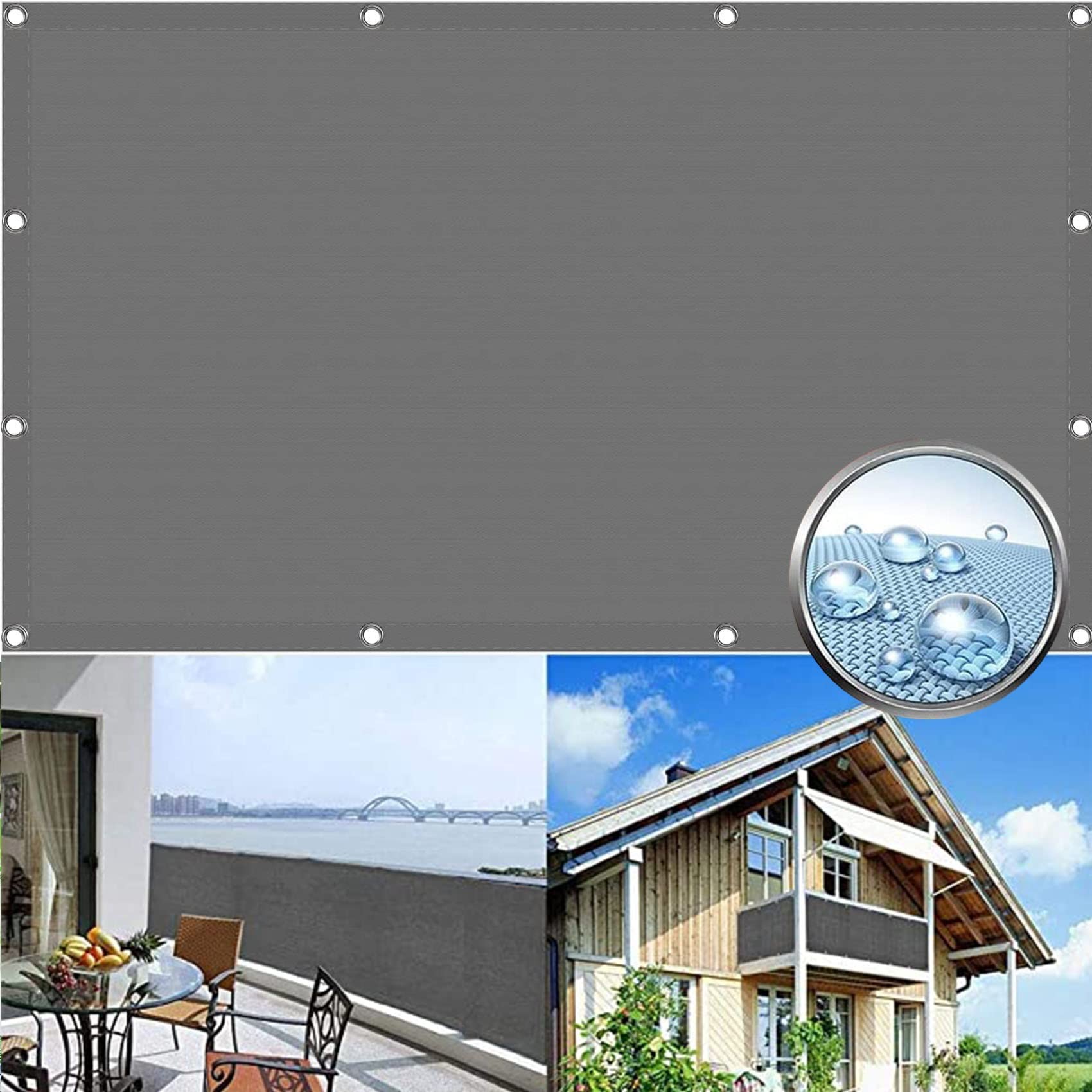 Voile d'ombrage 4.5x7m imperméable pour pergola et toit de serre