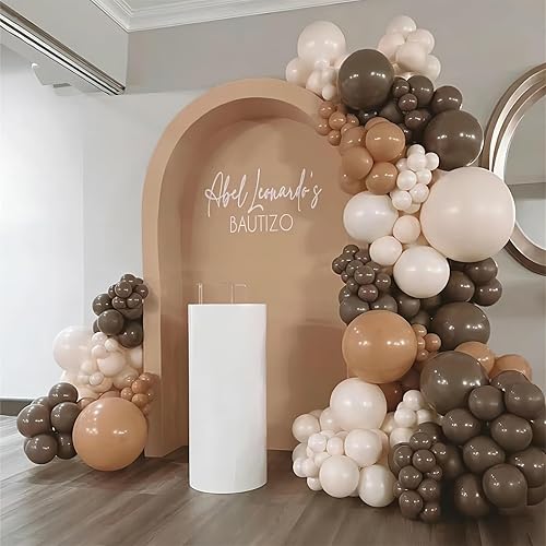 Miniatura 7 de 110 globos de color marrón oscuro, globos de fiesta de látex marrón café de 12 pulgadas, calidad de helio para cumpleaños, baby shower, revelación