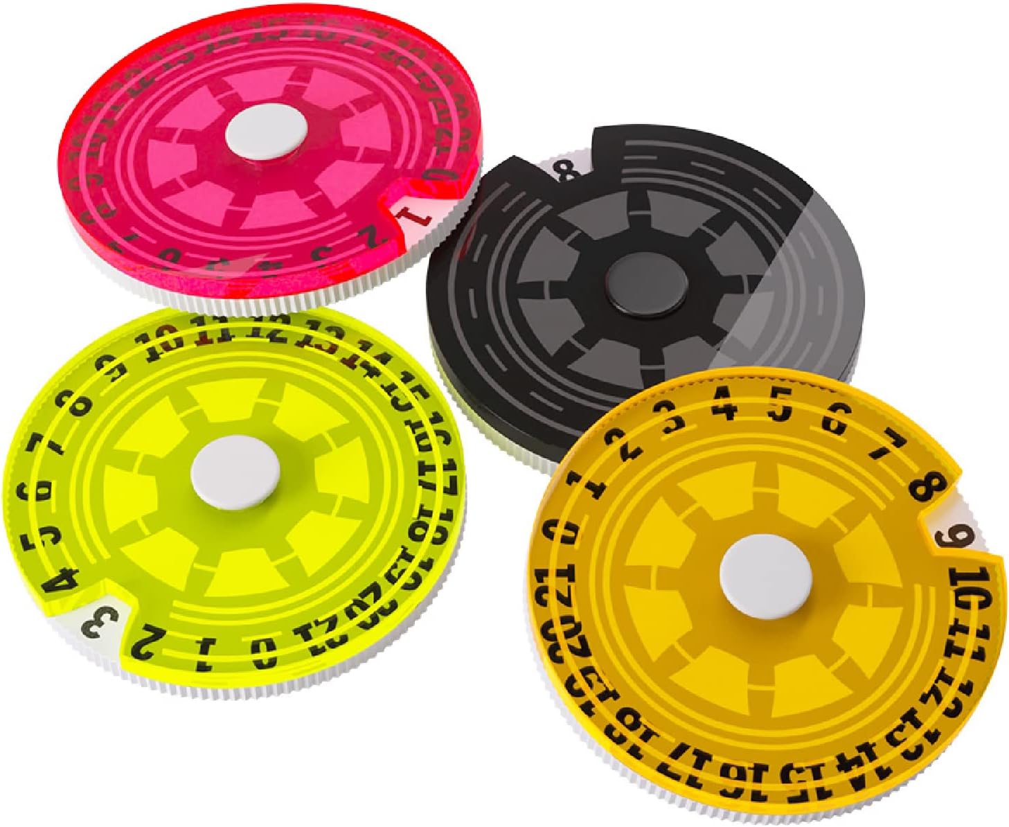 Life Counters Single Dials (4 Pack) | Count Life or Victory Points | Use with Tabletop Games, Collectible Card Games and Living Card Games | Premium Acrylic | Made by