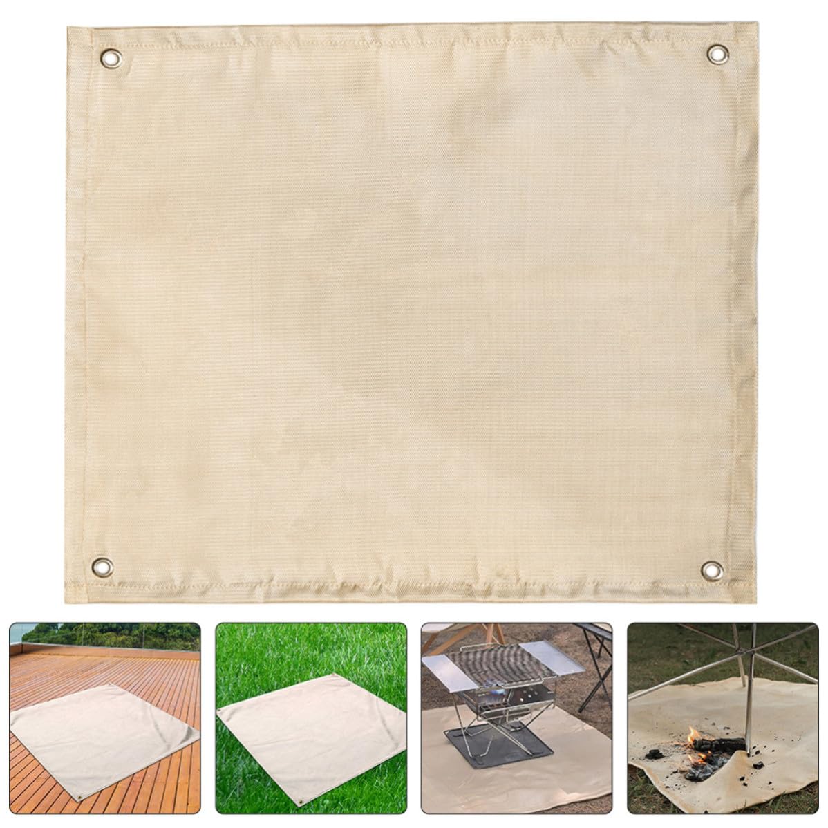 VALICLUD Manta Ignífuga para Camping y Exteriores de Fibra de Vidrio, Alfombra Resistente al Fuego y Alta Temperatura, Protección para Cocina y Actividades al Aire Libre