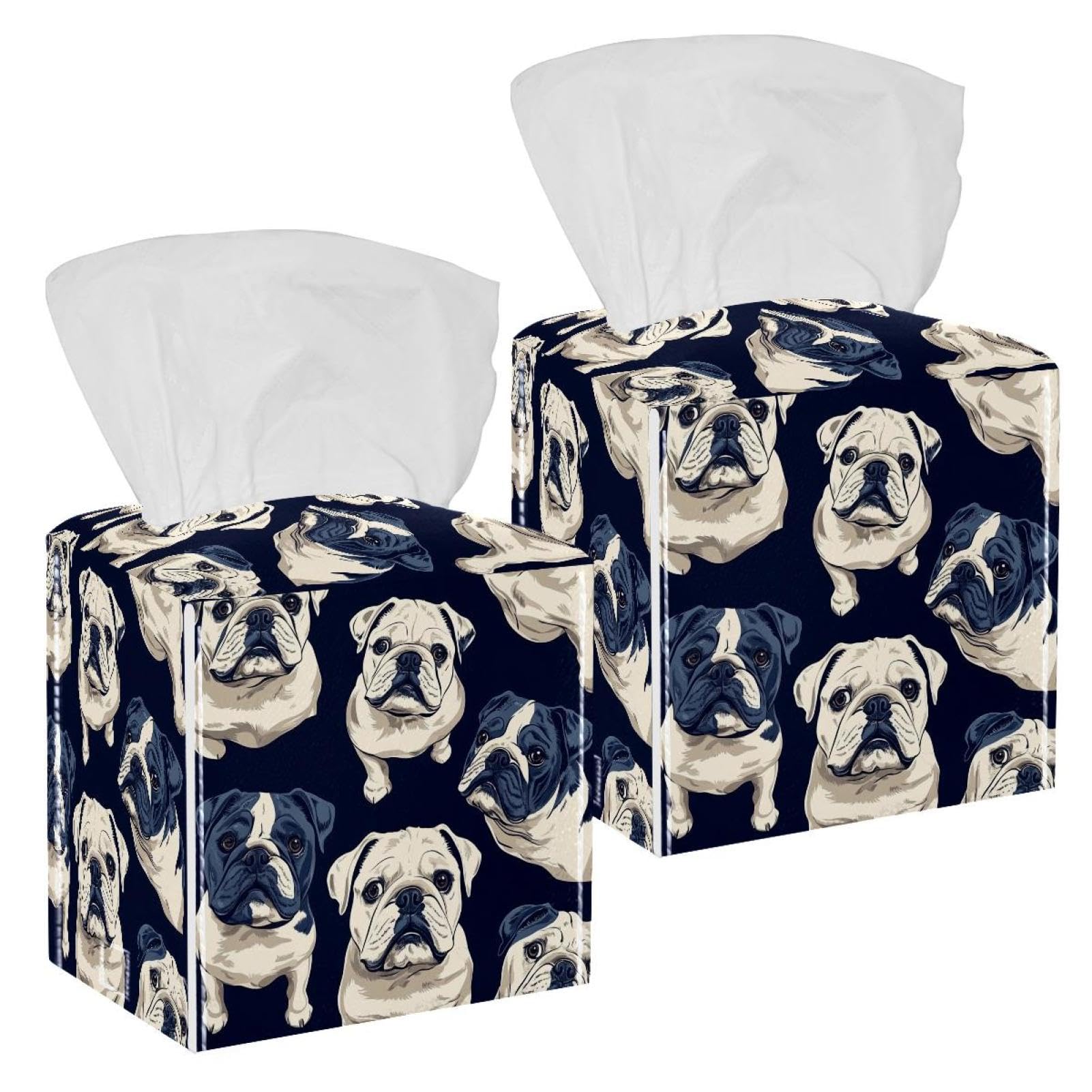 Boîte à mouchoirs Bulldog en cuir : finissez-en avec le carton jetable dans la salle de bain