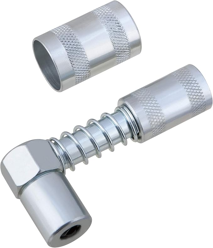 Automotive Silver Grease Gun Fitting 90 Degree Coupler Adapter Fitting Tool Quick Connect