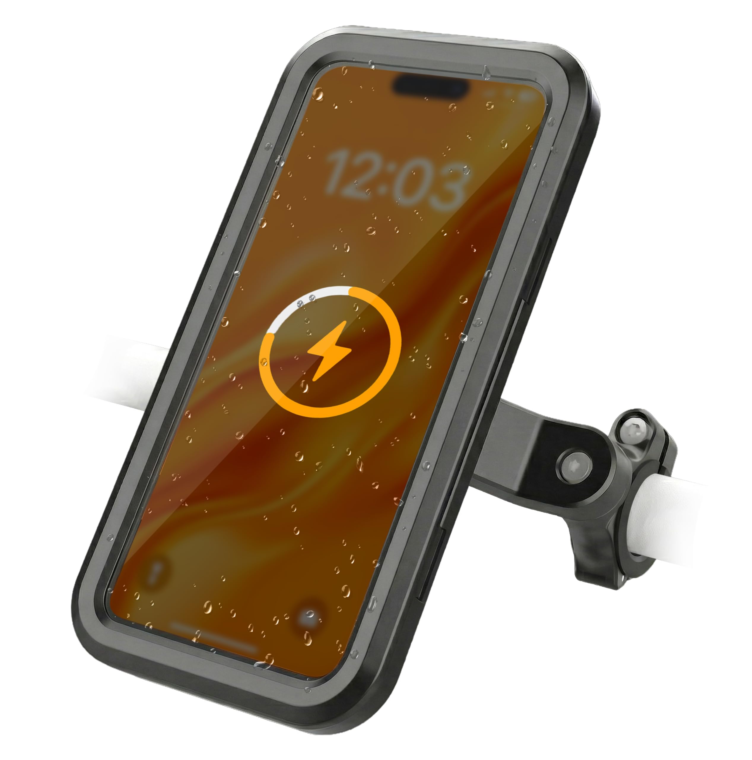 R2B Handyhalterung Fahrrad mit Powerbank 5000mAh Wasserdicht Fahrradhalterung Telefon, Smartphone Halterung Fahrrad mit Kabelloser Aufladung für Motor, Roller und E Bike