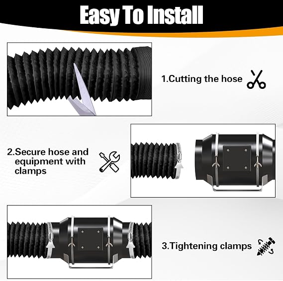 100mm PVC Aluminium Flexible Ducting Hose 2M 4 Inch Tumble Dryer Hose