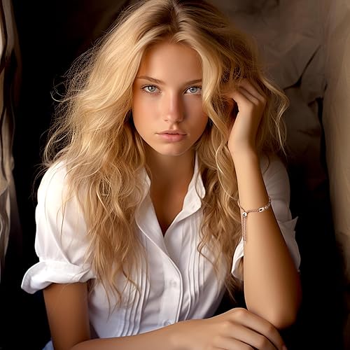 Miniatura 3 de RainSo Pulseras magnéticas de acero inoxidable para mujer, diseño de cristal con incrustaciones de cristal y caja de exhibición de cadena