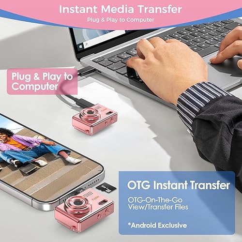 Miniatura 8 de Mini cámara digital con llavero, mini cámara Y2K de tamaño bolsillo, cámara pequeña de 2 MP 1080P con tarjeta de 32 GB, grabadora de video con