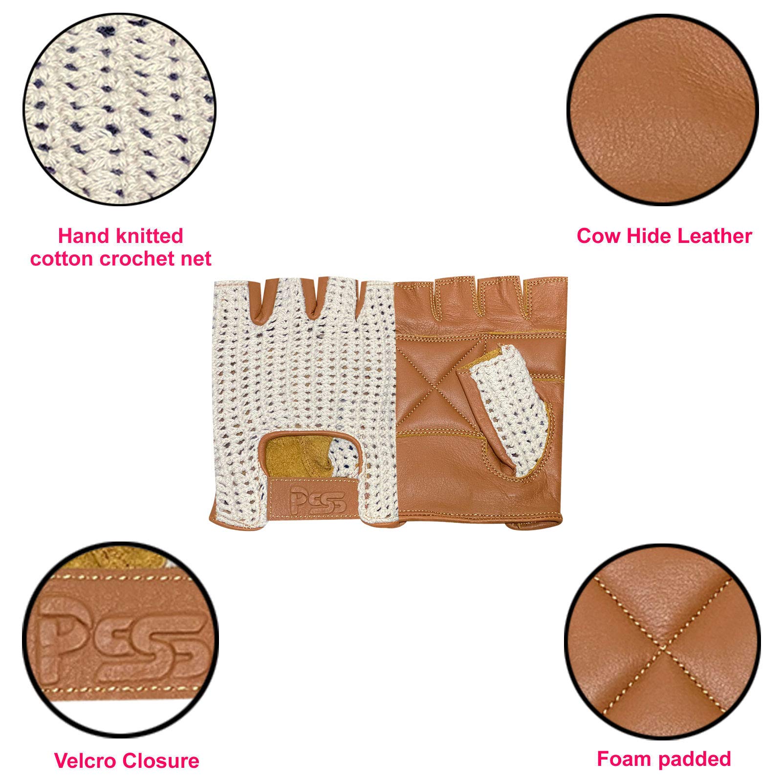 Guanti Palestra Prime Leather In Pelle Morbida Con Mezze Dita E Imbottitura – Per Sollevamento Pesi, Crossfit, Bodybuilding, Taglie S-XXL
