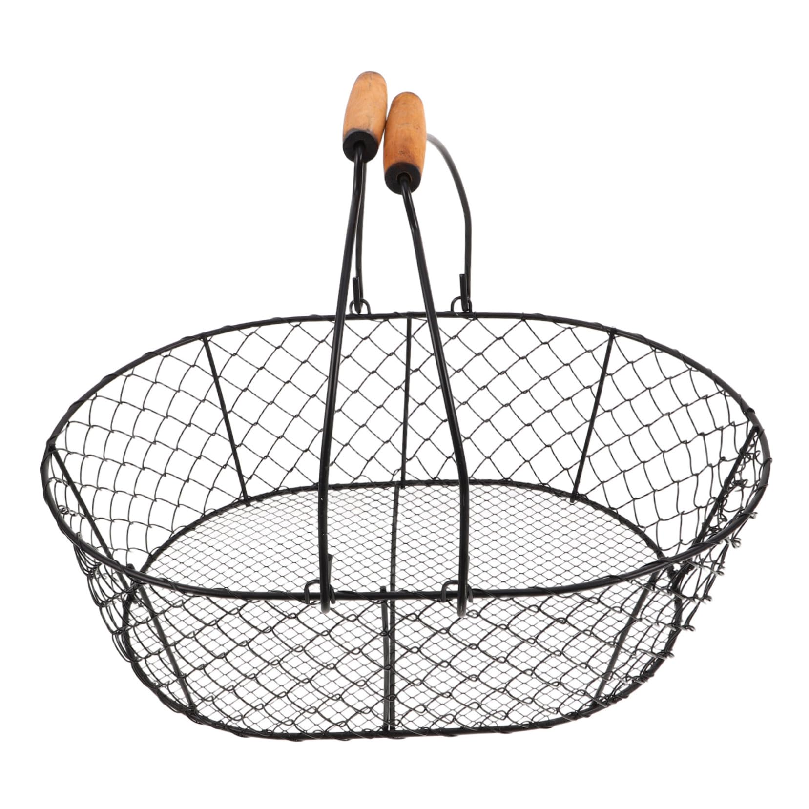 Cabilock Cesta Para Almacenar Carbón De Metal Negro Leñero Para Chimenea Con Asas Organizador Para Encimera Para Camping y Uso Doméstico