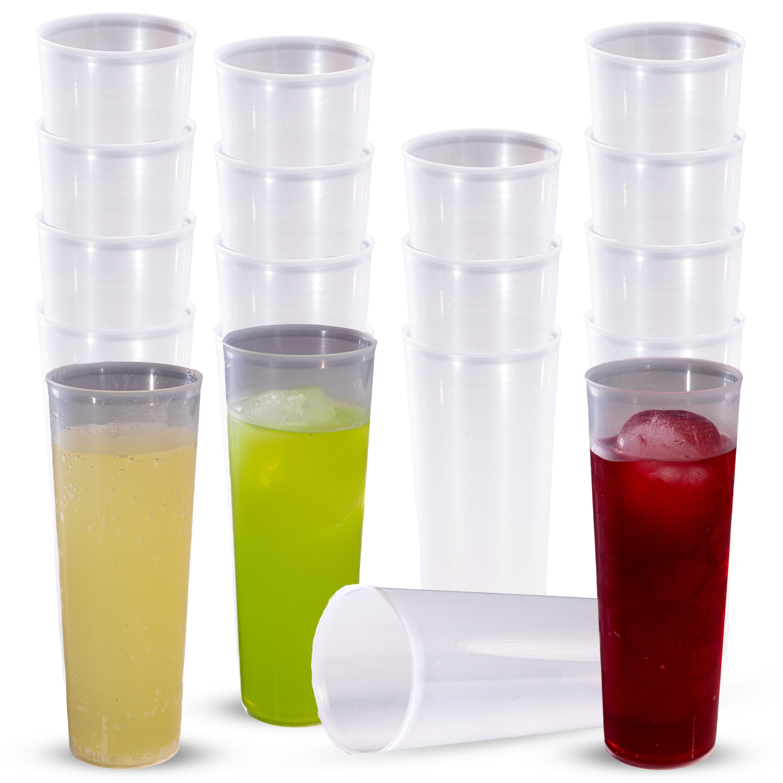 TUKA - 1000 Vasos Reutilizables Tubo de 300 ML - Plástico Duro Resistente - Ecológicos - Libre de BPA - Para Fiestas, Eventos, Copas, Gin Tonic, Cubata - Vasos Grandes (1000)