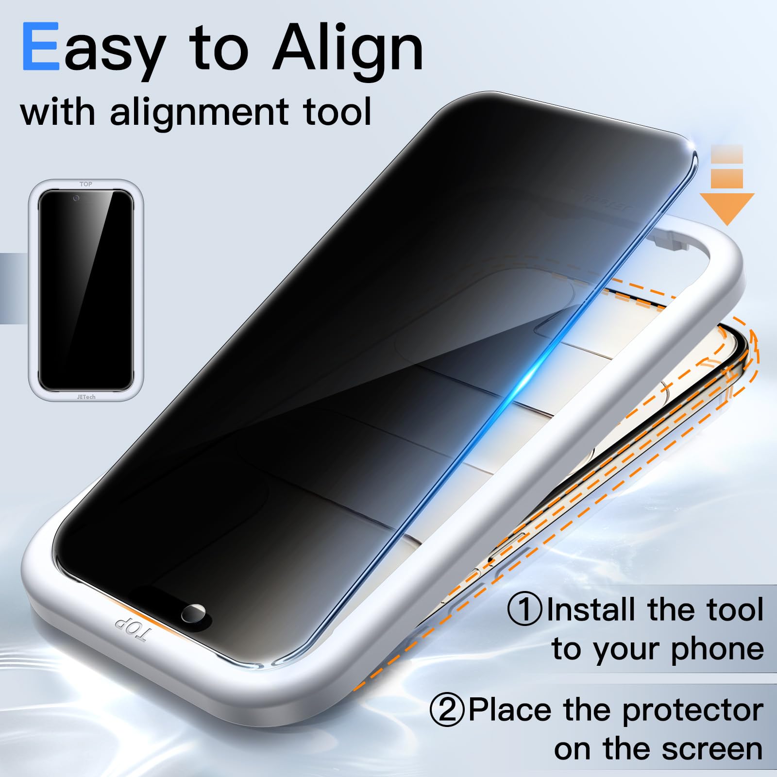 Protecteur D'Écran Anti-Espion + Caméra Pour IPhone 17 Air - 2 Pièces - Verre Trempé 9H - Par JETech - 9