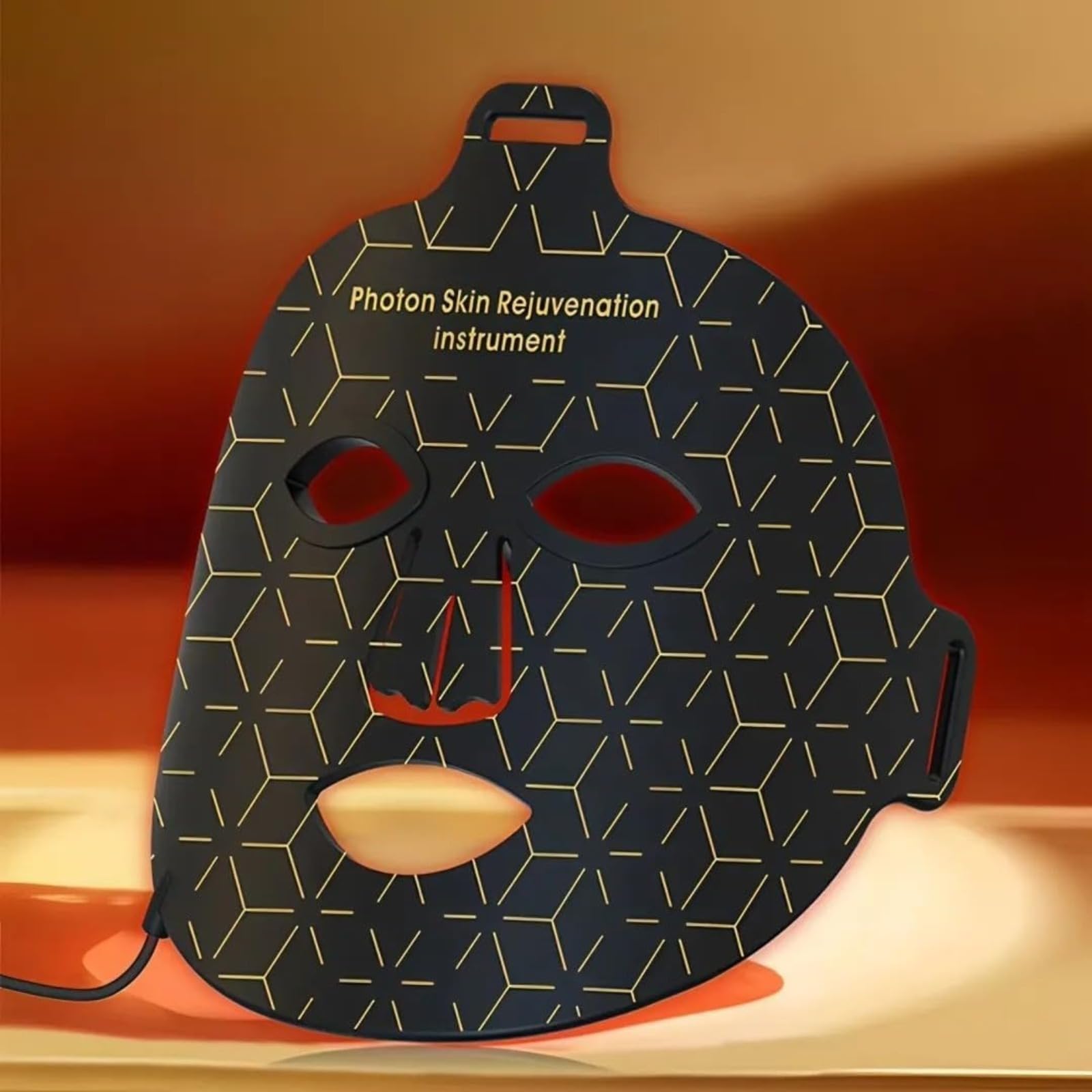 Maschera viso e collo a LED per terapia della luce rossa, anti-invecchiamento, rassodante e antirughe, con timer ricaricabile, adatta per tutti i tipi di pelle a casa e spa