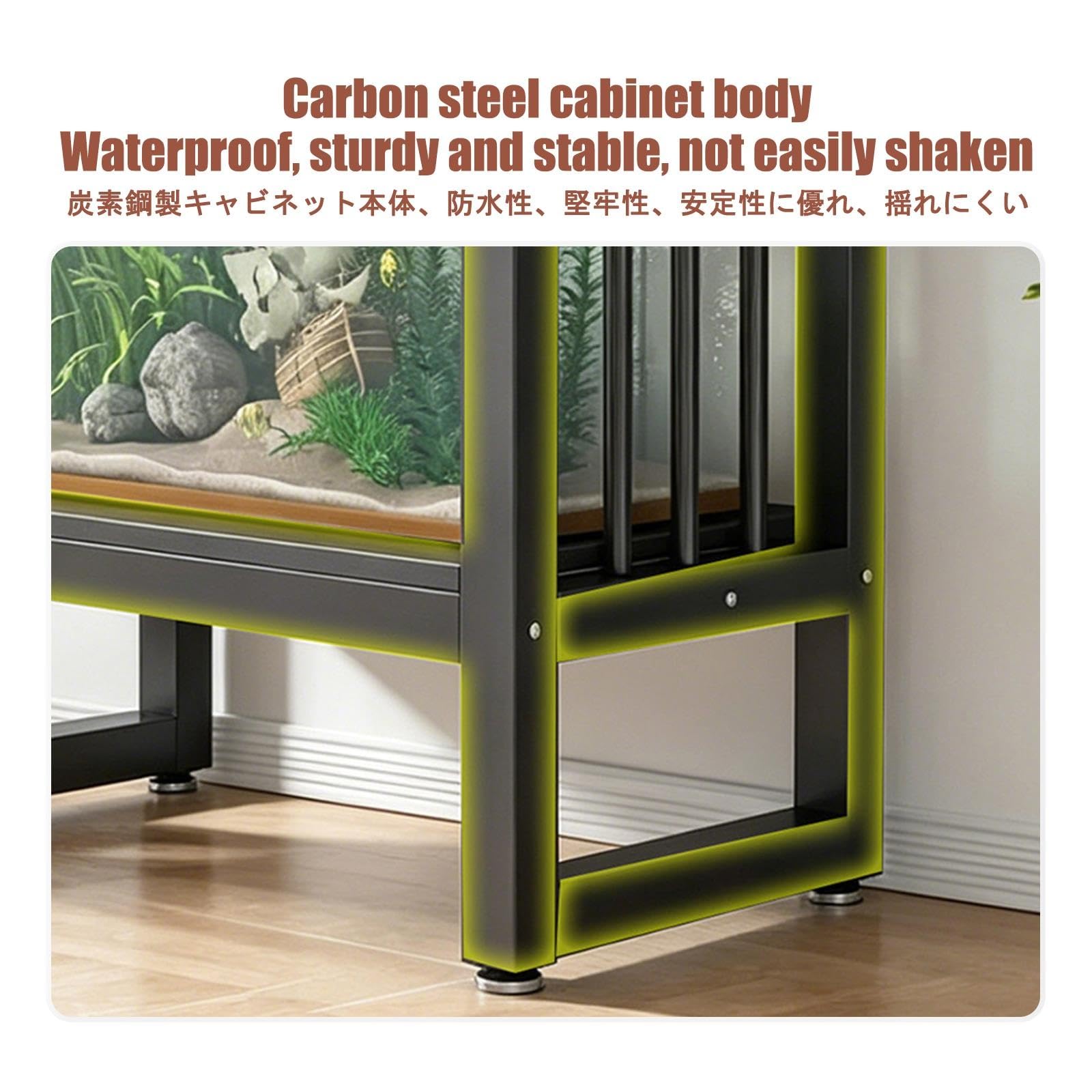 Mobile per Acquario, Scaffale per Acquario, Robusto e Durevole | Design a Doppio Strato per Lo Stoccaggio, Capacità di Carico di 200 Kg(A,60x40x80cm/23.6x15.7x31.5in)