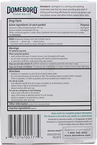 Miniatura 2 de Domeboro Paquetes de polvo de solución astringente - 12 paquetes, paquete de 6