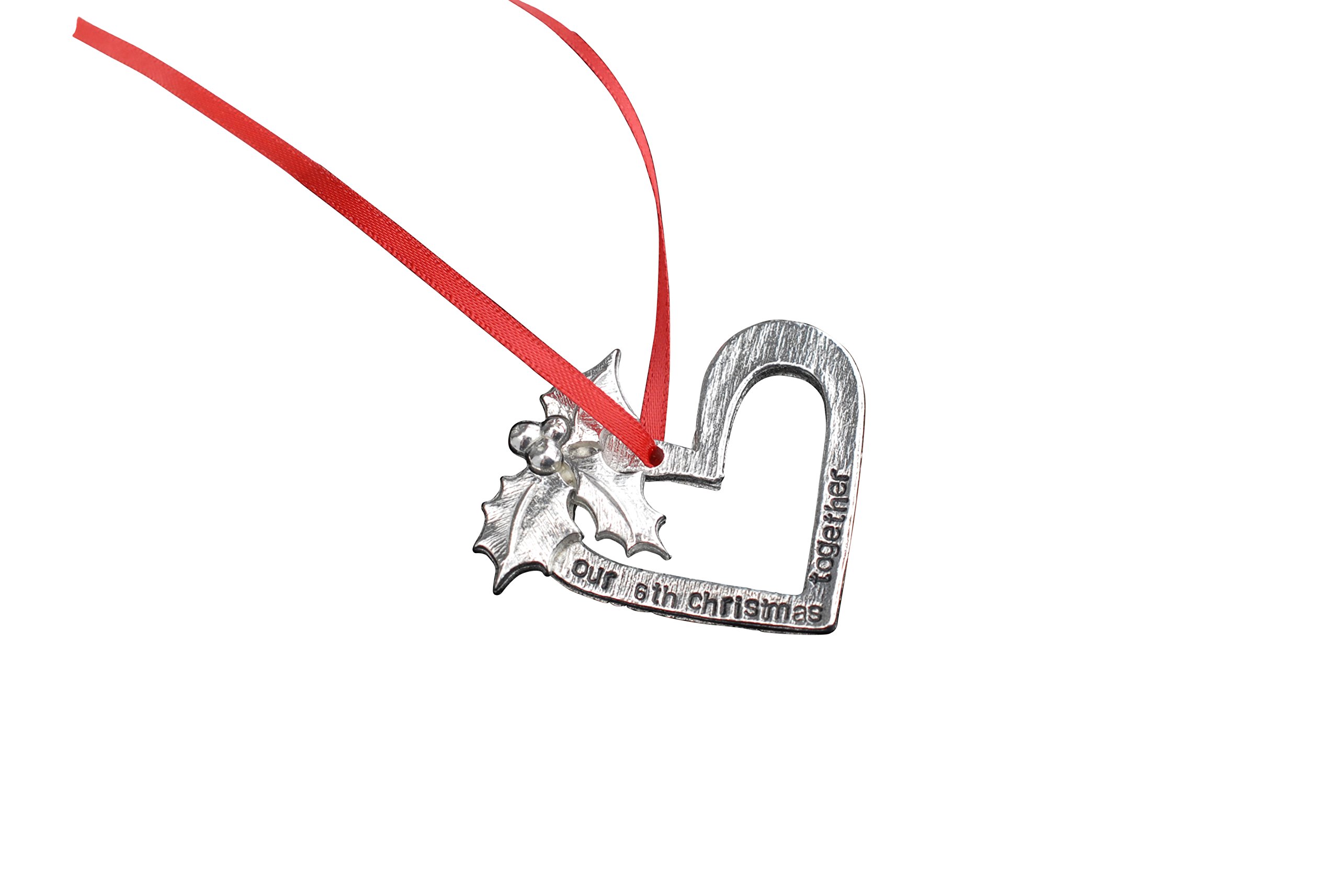 Pirantin 6th Anniversary Christmas Tree Ornament - Reads Our 6th Christmas Together