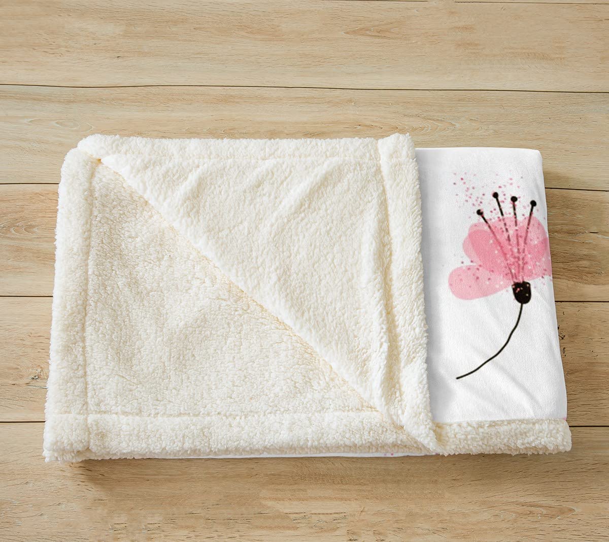 Coperta in pile Sherpa a forma di coccinella, per ragazzi, ragazze, bambini, super morbida, calda, con fiori di pesco, coperta in pile sherpa sfumata con glitter sfumati, coperta per letto