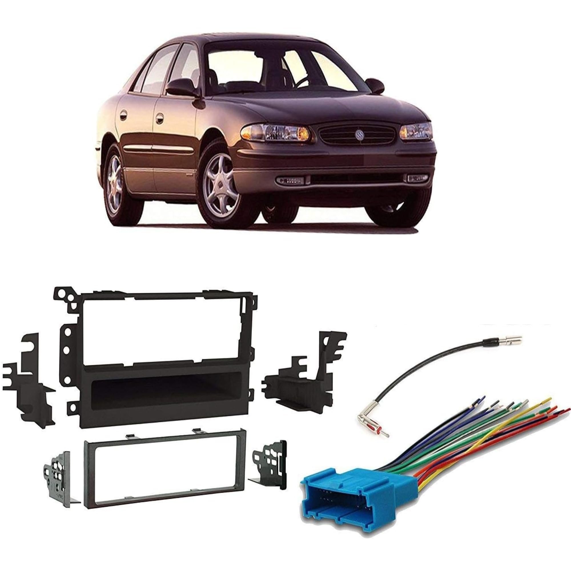 ABSOLUTE USA ABS99-2009 Fits Buick Century 1997-2003 Single DIN Stereo Harness Radio Install Dash Kit