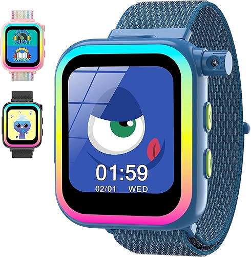 Smart Watch for Kids - Kids Smart Watch Boys with Rotatable Camera Audio Books Games Video Music Player Alarm Clock Pedometer, Kids Watch Gifts Toys