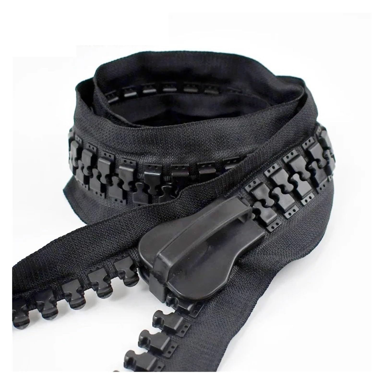 30# for cremallera grande deslizante, mochila for exteriores, tienda, cierre de cremalleras, Kit de reparación, accesorios de ropa DIY(Black-2Meter2Sliders)