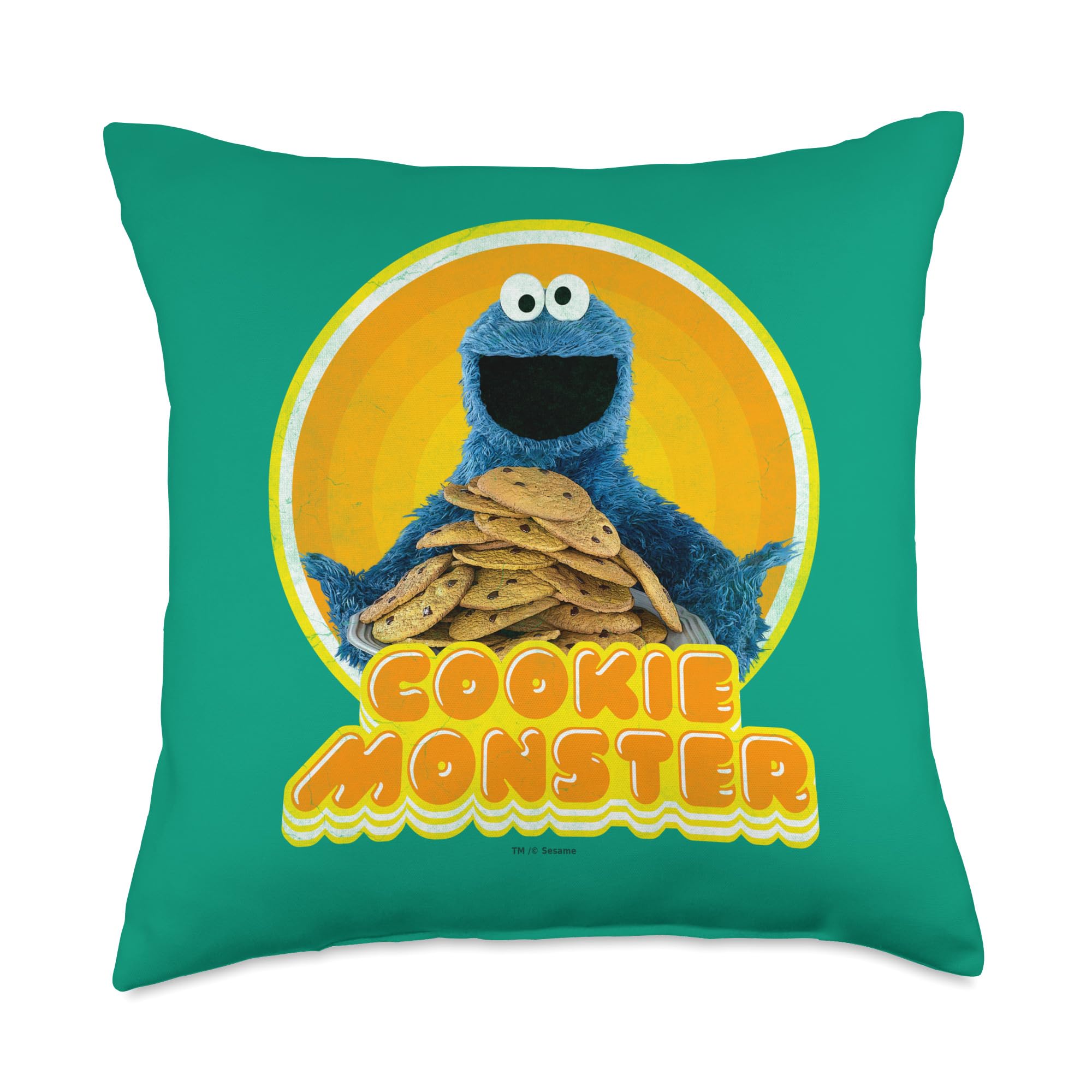 Coussin Cookie Monster Sesame Street multicolore pour chambre d'enfant