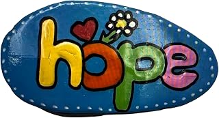 HOPE Decorative hand painted rocks, garden stones, and bricks for indoor and outdoor use (3"-5") Medium (5"-8") Large (Medium)