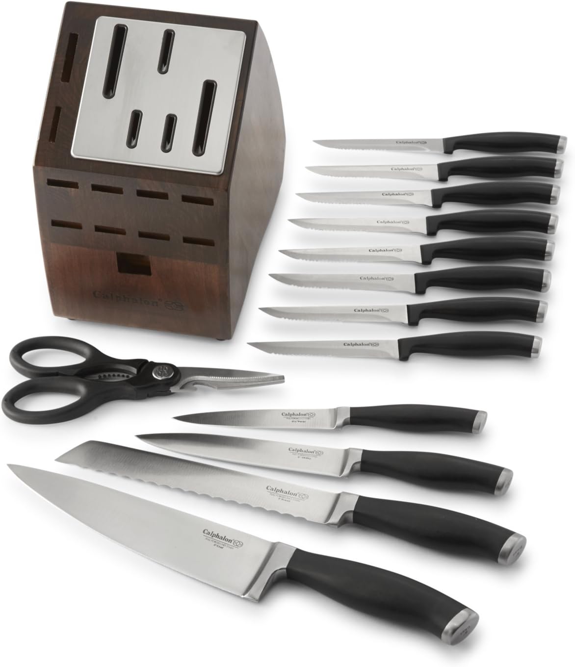 Calphalon Contemporary Self-Sharpening 20-Piece Knife Block Set with SharpIN Technology, Black