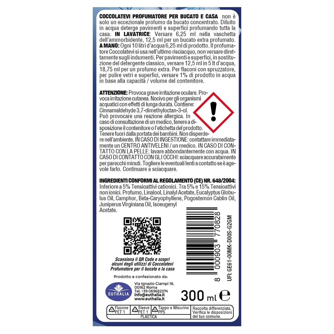 COCCOLATEVI Profumatore Bucato, Essenza Bucato da utilizzare come Profumatore Bucato Lavatrice e Asciugatrice, Profumatore Casa o Detergente Pavimento 300 ml (Confezione da 10) (L'originale)
